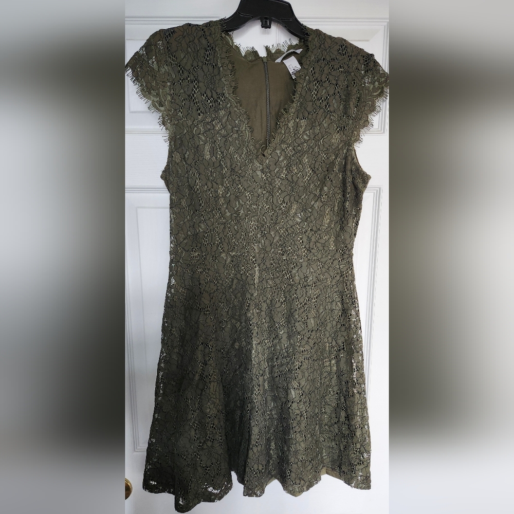 H&M Elegant Olive Lace Dress- Size M